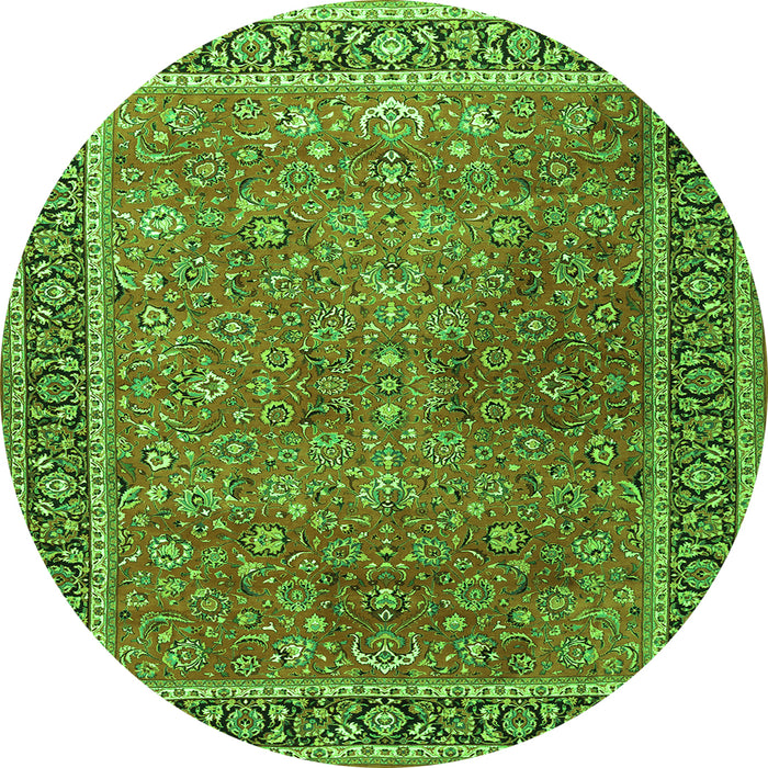 Machine Washable Persian Green Traditional Area Rugs, wshtr3468grn