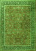 Serging Thickness of Machine Washable Persian Green Traditional Area Rugs, wshtr3468grn