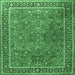 Square Machine Washable Persian Emerald Green Traditional Area Rugs, wshtr3468emgrn