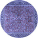 Round Persian Blue Traditional Rug, tr3468blu