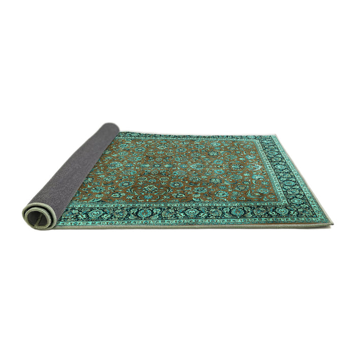 Sideview of Persian Turquoise Traditional Rug, tr3468turq