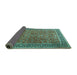 Sideview of Persian Turquoise Traditional Rug, tr3468turq