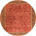 Machine Washable Persian Orange Traditional Area Rugs, wshtr3468org