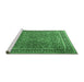 Sideview of Machine Washable Persian Emerald Green Traditional Area Rugs, wshtr3468emgrn