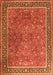 Serging Thickness of Machine Washable Persian Orange Traditional Area Rugs, wshtr3468org