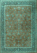 Machine Washable Persian Turquoise Traditional Area Rugs, wshtr3468turq