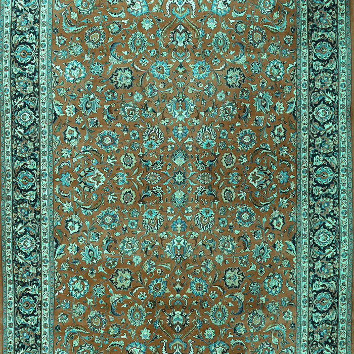 Machine Washable Persian Turquoise Traditional Area Rugs, wshtr3468turq