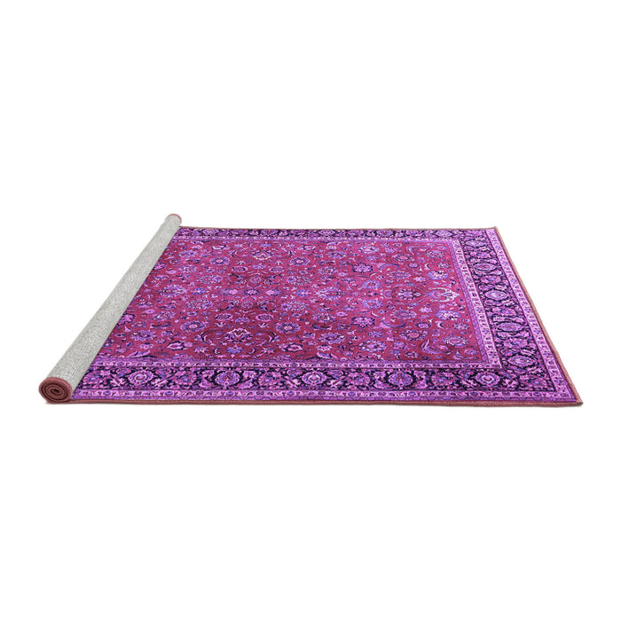 Sideview of Machine Washable Persian Purple Traditional Area Rugs, wshtr3468pur