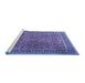 Sideview of Machine Washable Persian Blue Traditional Rug, wshtr3468blu