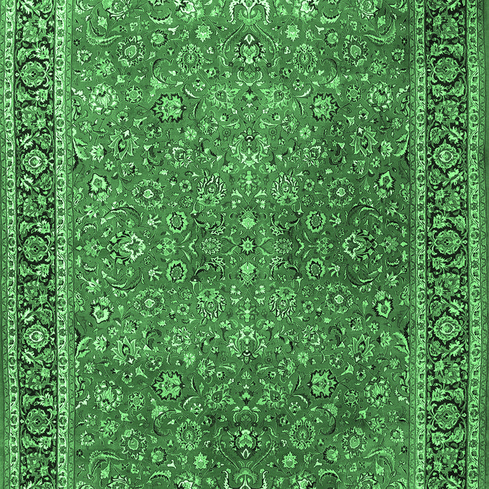 Machine Washable Persian Emerald Green Traditional Area Rugs, wshtr3468emgrn