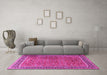 Machine Washable Persian Pink Traditional Rug in a Living Room, wshtr3468pnk