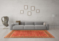 Machine Washable Persian Orange Traditional Rug, wshtr3468org