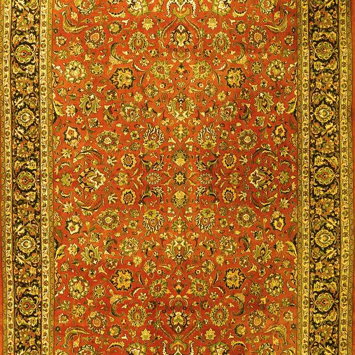 Machine Washable Persian Yellow Traditional Rug, wshtr3468yw
