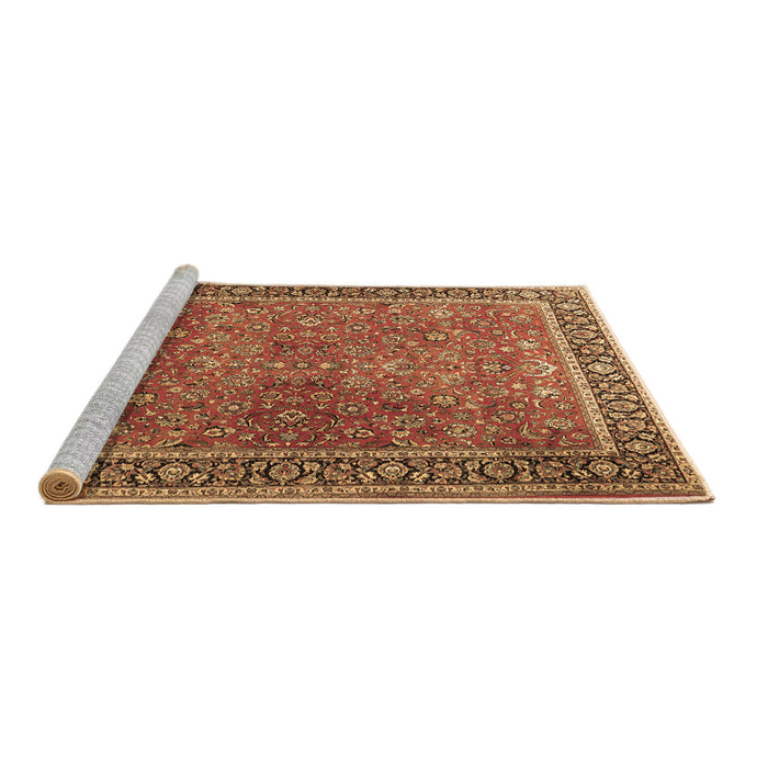 Sideview of Machine Washable Persian Brown Traditional Rug, wshtr3468brn