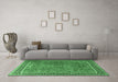 Machine Washable Persian Emerald Green Traditional Area Rugs in a Living Room,, wshtr3468emgrn