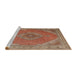 Sideview of Machine Washable Traditional Mahogany Brown Rug, wshtr3469