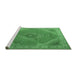 Sideview of Machine Washable Persian Emerald Green Traditional Area Rugs, wshtr3469emgrn