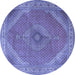 Round Persian Blue Traditional Rug, tr3469blu