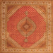 Serging Thickness of Persian Orange Traditional Rug, tr3469org