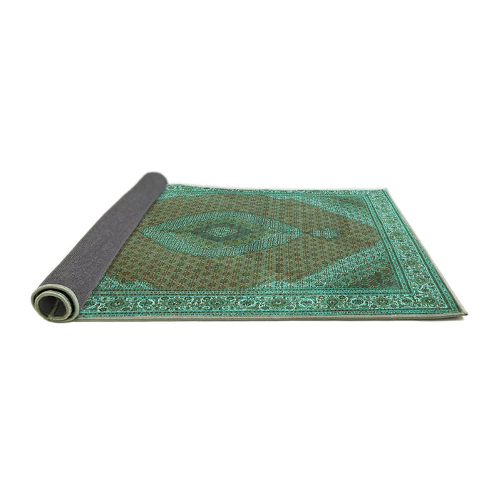 Sideview of Persian Turquoise Traditional Rug, tr3469turq