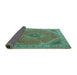 Sideview of Persian Turquoise Traditional Rug, tr3469turq