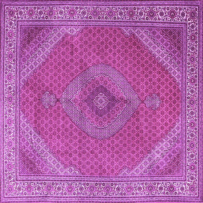 Square Machine Washable Persian Purple Traditional Area Rugs, wshtr3469pur