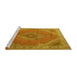 Sideview of Machine Washable Persian Yellow Traditional Rug, wshtr3469yw