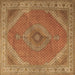 Square Persian Brown Traditional Rug, tr3469brn