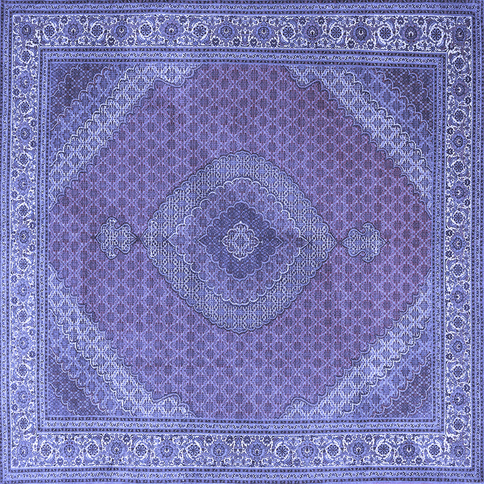 Square Machine Washable Persian Blue Traditional Rug, wshtr3469blu