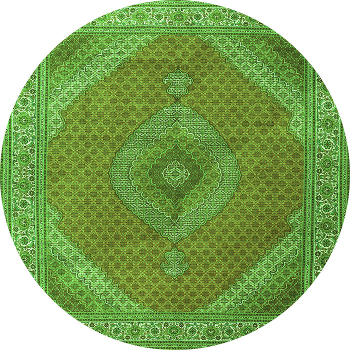 Square Persian Green Traditional Rug, tr3469grn