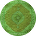 Square Persian Green Traditional Rug, tr3469grn