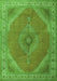 Serging Thickness of Machine Washable Persian Green Traditional Area Rugs, wshtr3469grn