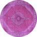 Round Persian Purple Traditional Rug, tr3469pur