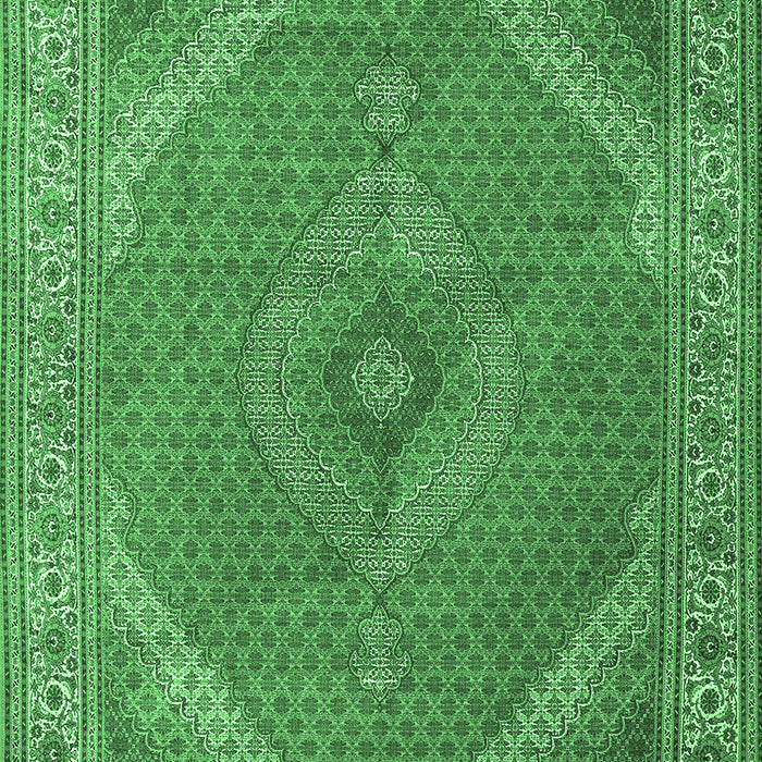 Machine Washable Persian Emerald Green Traditional Area Rugs, wshtr3469emgrn