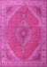 Machine Washable Persian Pink Traditional Rug, wshtr3469pnk