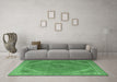 Machine Washable Persian Emerald Green Traditional Area Rugs in a Living Room,, wshtr3469emgrn