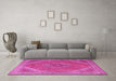 Machine Washable Persian Pink Traditional Rug in a Living Room, wshtr3469pnk