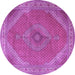 Round Machine Washable Persian Purple Traditional Area Rugs, wshtr3469pur