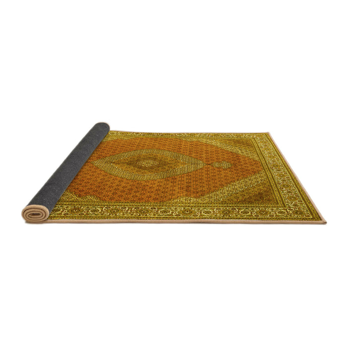 Sideview of Persian Yellow Traditional Rug, tr3469yw