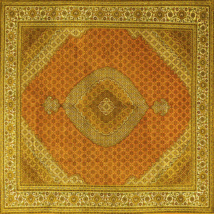 Square Persian Yellow Traditional Rug, tr3469yw