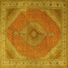 Square Persian Yellow Traditional Rug, tr3469yw