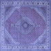 Square Persian Blue Traditional Rug, tr3469blu