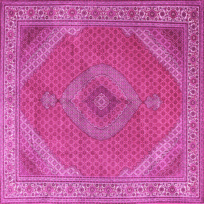 Square Machine Washable Persian Pink Traditional Rug, wshtr3469pnk