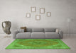 Machine Washable Persian Green Traditional Area Rugs in a Living Room,, wshtr3469grn