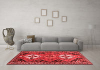 Machine Washable Persian Red Traditional Rug, wshtr346red