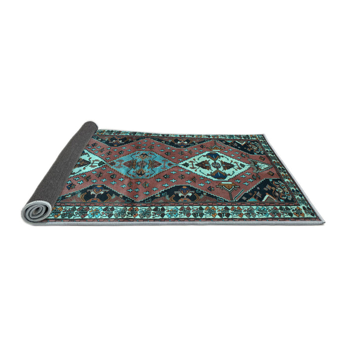 Sideview of Persian Light Blue Traditional Rug, tr346lblu