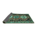 Sideview of Persian Turquoise Traditional Rug, tr346turq