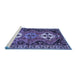 Sideview of Machine Washable Persian Blue Traditional Rug, wshtr346blu