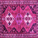 Square Machine Washable Persian Pink Traditional Rug, wshtr346pnk