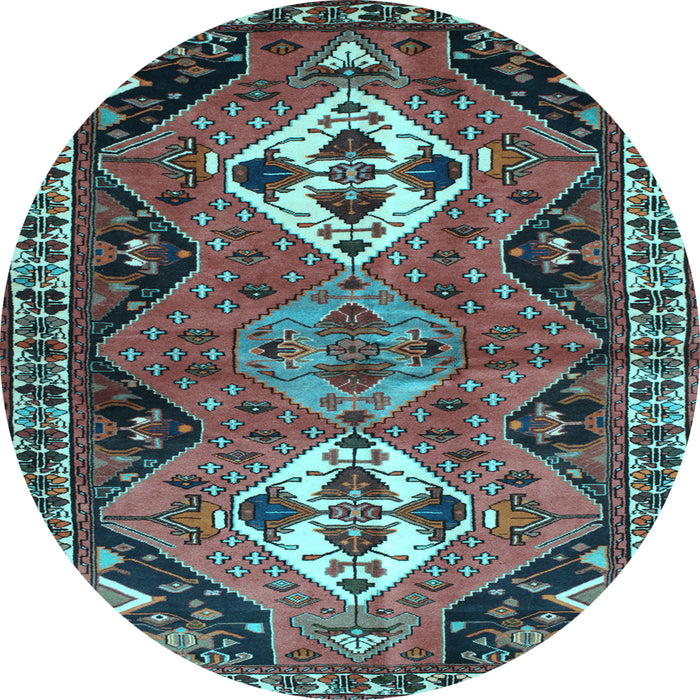 Round Persian Light Blue Traditional Rug, tr346lblu